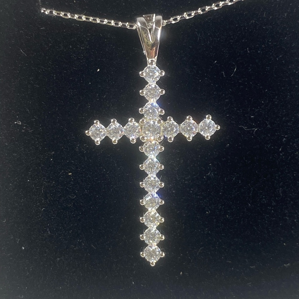Sterling Silver Cubic Zirconia Cross Pendant